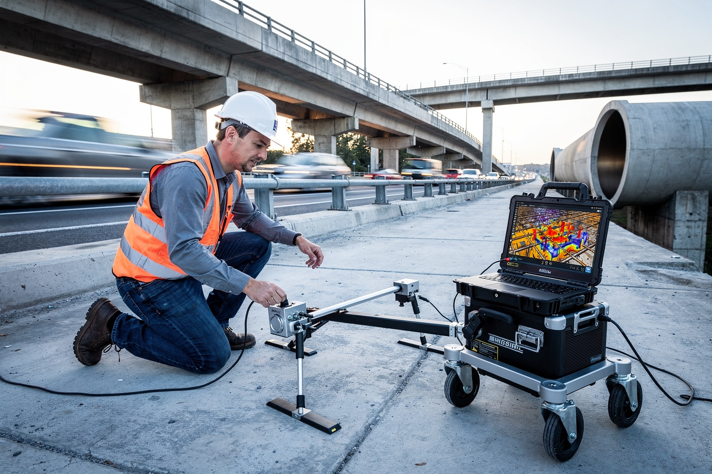 Non-destructive infrastructure inspection using quantum magnetometry